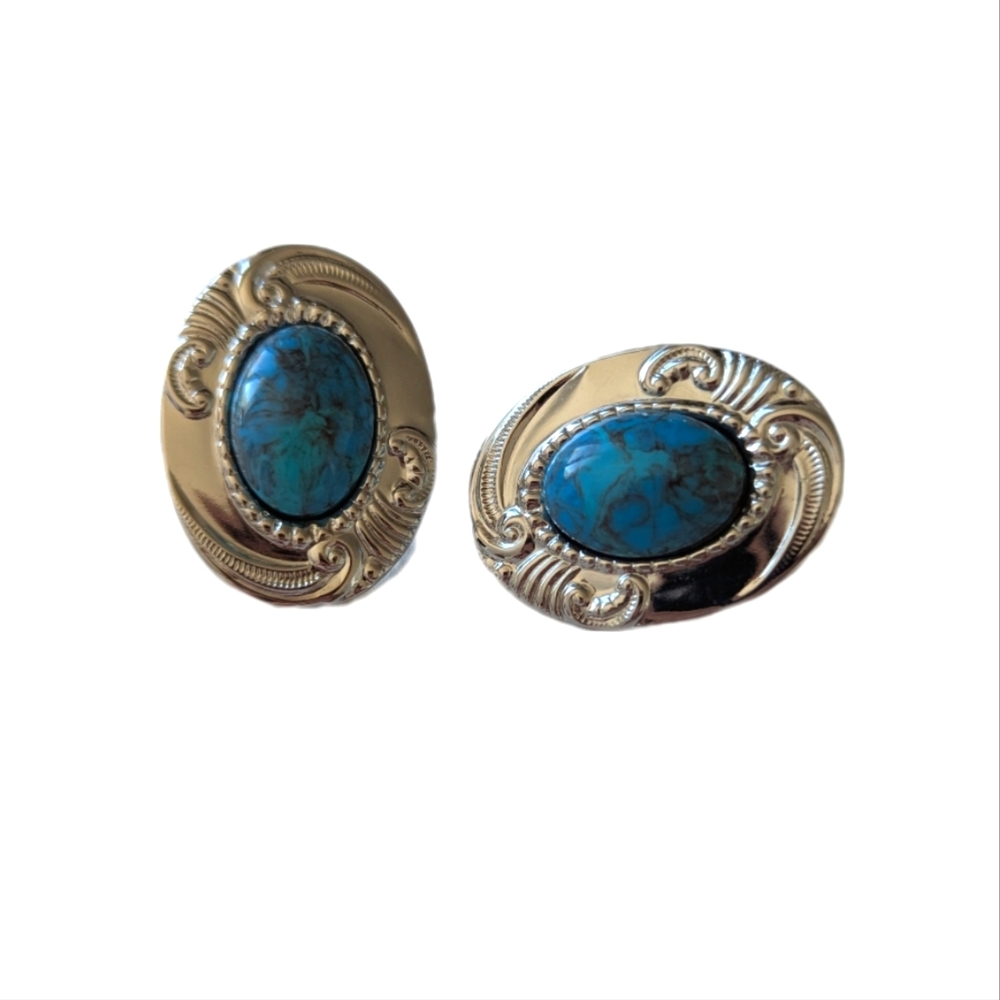 Elegant Silver and Blue Earrings